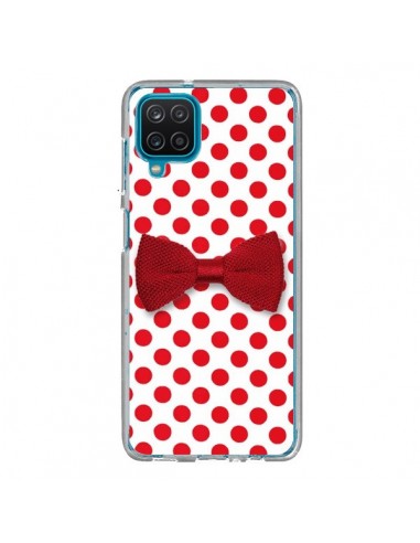 Coque Samsung Galaxy A12 et M12 Noeud Papillon Rouge Girly Bow Tie - Laetitia