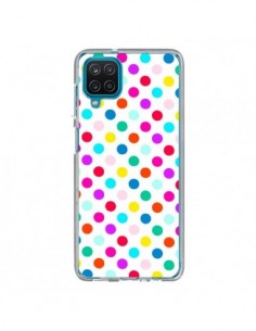 Coque Samsung Galaxy A12 et M12 Pois Multicolores - Laetitia
