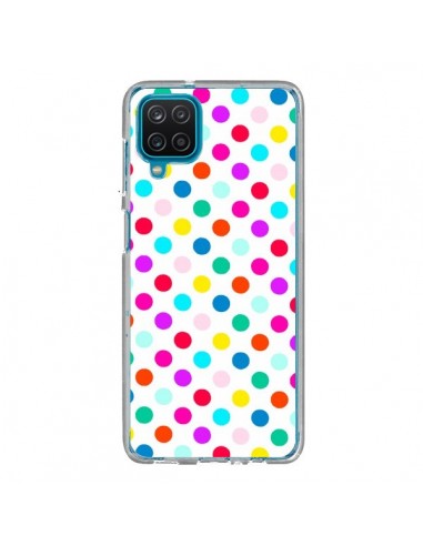 Coque Samsung Galaxy A12 et M12 Pois Multicolores - Laetitia