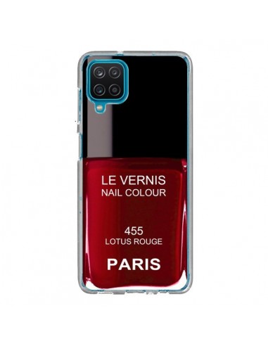 Coque Samsung Galaxy A12 et M12 Vernis Paris Lotus Rouge - Laetitia