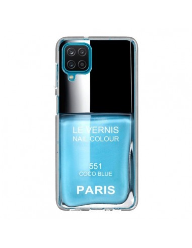 Coque Samsung Galaxy A12 et M12 Vernis Paris Coco Blue Bleu - Laetitia