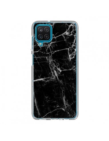 Coque Samsung Galaxy A12 et M12 Marbre Marble Noir Black - Laetitia