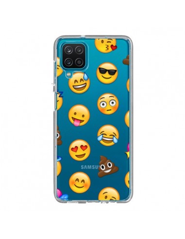 Coque Samsung Galaxy A12 et M12 Emoticone Emoji Transparente - Laetitia