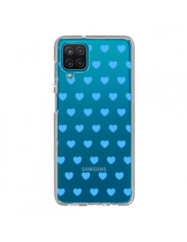 Coque Samsung Galaxy A12 et M12 Coeur Heart Love Amour Bleu Transparente - Laetitia