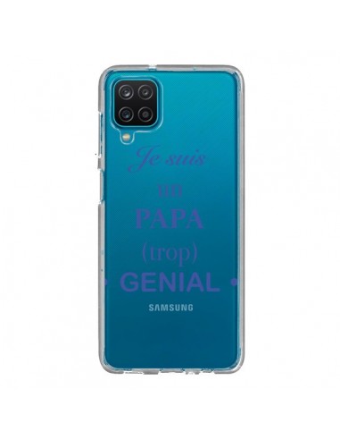 Coque Samsung Galaxy A12 et M12 Je suis un papa trop génial Transparente - Laetitia