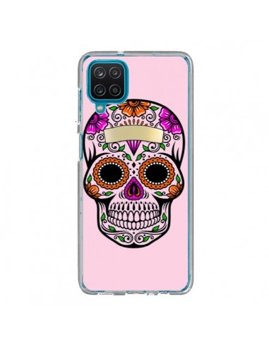 Coque Samsung Galaxy A12 et M12 Tête de Mort Mexicaine Rose Multicolore - Laetitia