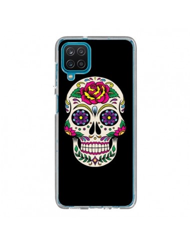 Coque Samsung Galaxy A12 et M12 Tête de Mort Mexicaine Multicolore Noir - Laetitia