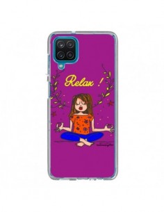 Coque Samsung Galaxy A12 et M12 Fille Relax Zen Yoga -...