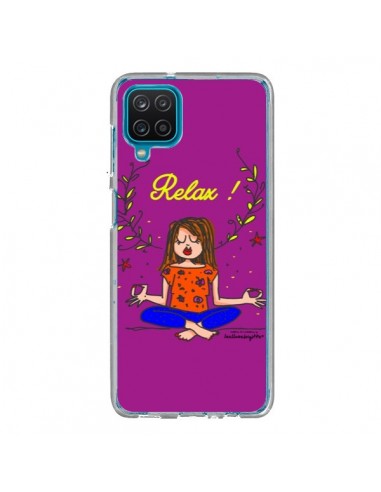 Coque Samsung Galaxy A12 et M12 Fille Relax Zen Yoga - Leellouebrigitte