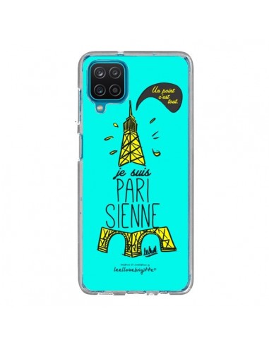 Coque Samsung Galaxy A12 et M12 Je suis Parisienne La Tour Eiffel Bleu - Leellouebrigitte