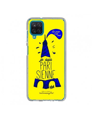 Coque Samsung Galaxy A12 et M12 Je suis Parisienne La Tour Eiffel Jaune - Leellouebrigitte