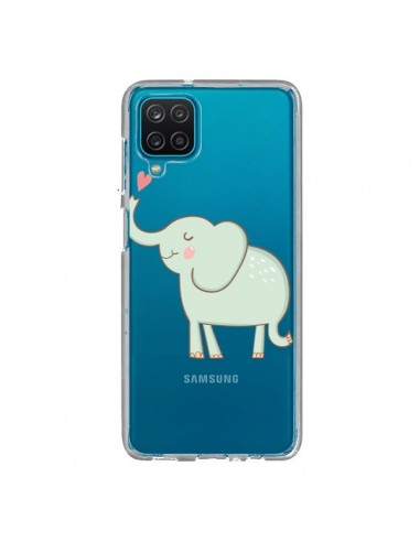 Coque Samsung Galaxy A12 et M12 Elephant Elefant Animal Coeur Love  Transparente - Petit Griffin