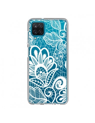 Coque Samsung Galaxy A12 et M12 Lace Fleur Flower Blanc Transparente - Petit Griffin