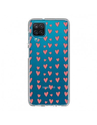 Coque Samsung Galaxy A12 et M12 Coeurs Heart Love Amour Rouge Transparente - Petit Griffin