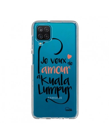 Coque Samsung Galaxy A12 et M12 Je veux de l'amour à Kuala Lumpur Transparente - Lolo Santo