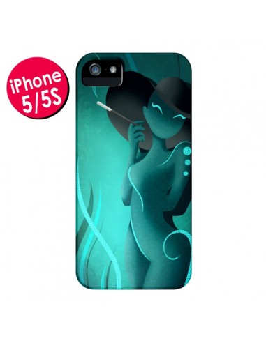 Coque Femme Enora Blue Smoke pour iPhone 5 et 5S - LouJah