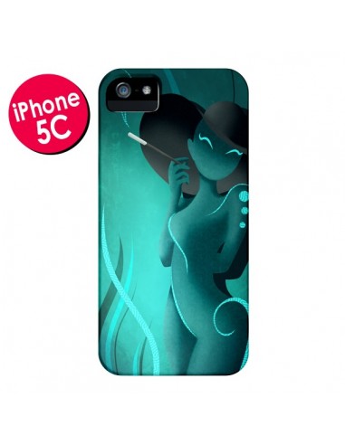 Coque Femme Enora Blue Smoke pour iPhone 5C - LouJah