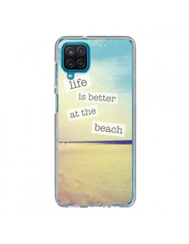 Coque Samsung Galaxy A12 et M12 Life is better at the beach Ete Summer Plage - Mary Nesrala