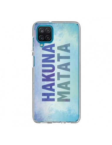 Coque Samsung Galaxy A12 et M12 Hakuna Matata Roi Lion Bleu - Mary Nesrala