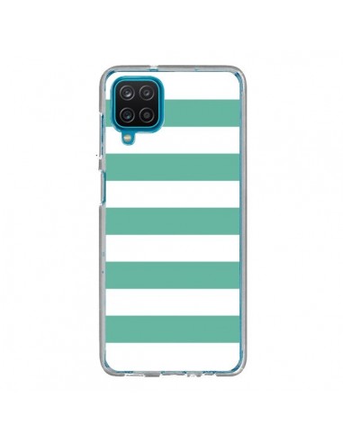 Coque Samsung Galaxy A12 et M12 Bandes Mint Vert - Mary Nesrala