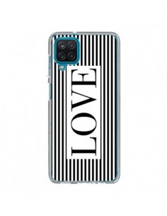 Coque Samsung Galaxy A12 et M12 Love Noir et Blanc - Mary...