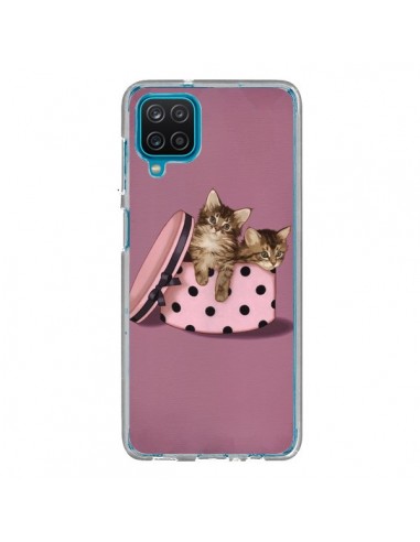 Coque Samsung Galaxy A12 et M12 Chaton Chat Kitten Boite Pois - Maryline Cazenave