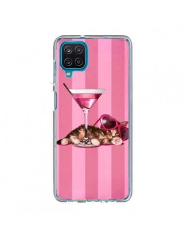 Coque Samsung Galaxy A12 et M12 Chaton Chat Kitten Cocktail Lunettes Coeur - Maryline Cazenave