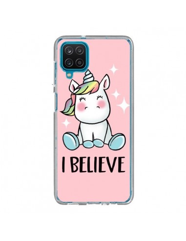 Coque Samsung Galaxy A12 et M12 Licorne I Believe - Maryline Cazenave