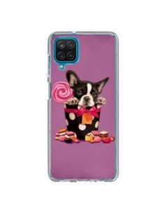 Coque Samsung Galaxy A12 et M12 Chien Dog Boite Noeud...