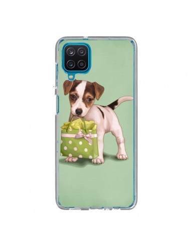 Coque Samsung Galaxy A12 et M12 Chien Dog Shopping Sac Pois Vert - Maryline Cazenave