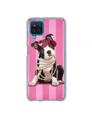 Coque Samsung Galaxy A12 et M12 Chien Dog Fashion Collier Perles Lunettes Coeur - Maryline Cazenave