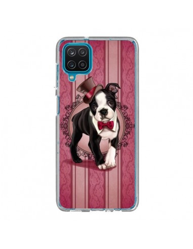 Coque Samsung Galaxy A12 et M12 Chien Dog Gentleman Noeud Papillon Chapeau - Maryline Cazenave