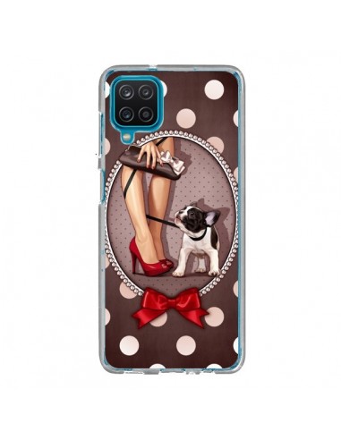 Coque Samsung Galaxy A12 et M12 Lady Jambes Chien Dog Pois Noeud papillon - Maryline Cazenave