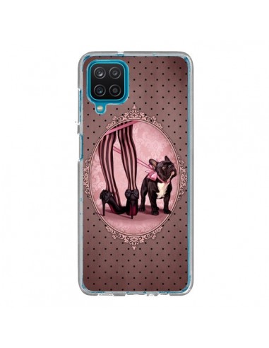 Coque Samsung Galaxy A12 et M12 Lady Jambes Chien Dog Rose Pois Noir - Maryline Cazenave