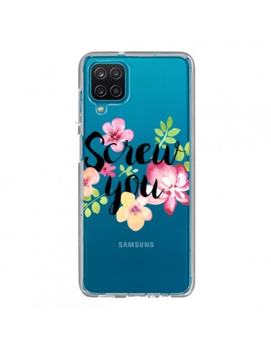 Coque Samsung Galaxy A12 et M12 Screw you Flower Fleur Transparente - Maryline Cazenave