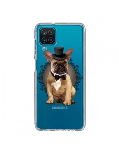 Coque Samsung Galaxy A12 et M12 Chien Bulldog Noeud Papillon Chapeau Transparente - Maryline Cazenave