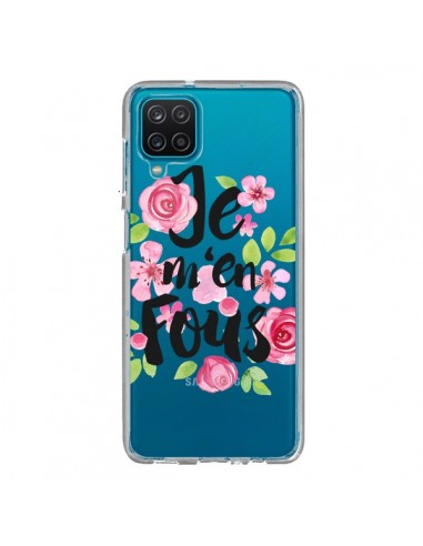 Coque Samsung Galaxy A12 et M12 Je M'en Fous Fleurs Transparente - Maryline Cazenave