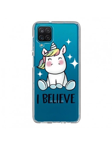 Coque Samsung Galaxy A12 et M12 Licorne I Believe Transparente - Maryline Cazenave