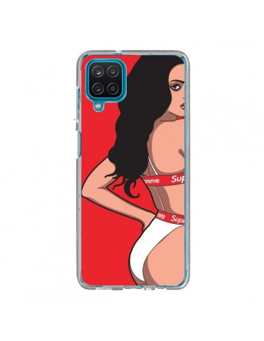Coque Samsung Galaxy A12 et M12 Pop Art Femme Rouge - Mikadololo