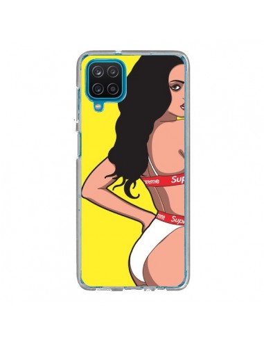 Coque Samsung Galaxy A12 et M12 Pop Art Femme Jaune - Mikadololo