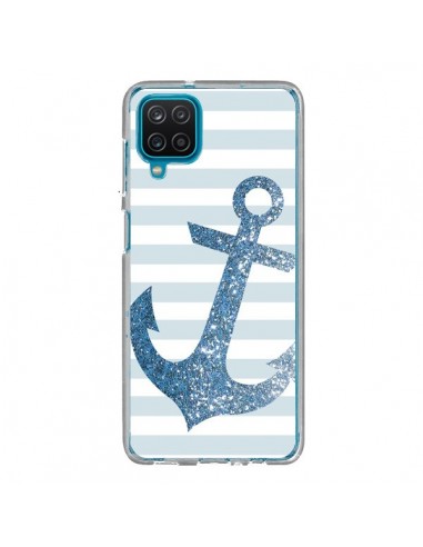 Coque Samsung Galaxy A12 et M12 Ancre Bleu Navire - Monica Martinez