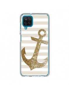 Coque Samsung Galaxy A12 et M12 Ancre Or Navire - Monica...