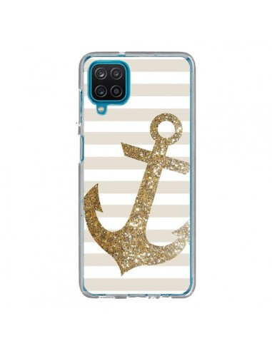 Coque Samsung Galaxy A12 et M12 Ancre Or Navire - Monica Martinez