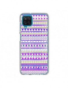 Coque Samsung Galaxy A12 et M12 Bandana Violet Azteque -...
