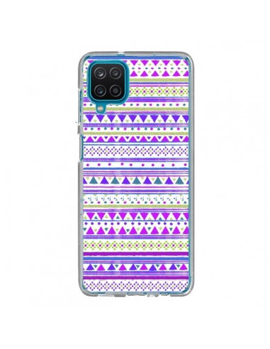 Coque Samsung Galaxy A12 et M12 Bandana Violet Azteque - Monica Martinez