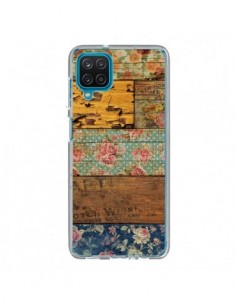 Coque Samsung Galaxy A12 et M12 Barocco Style Bois -...