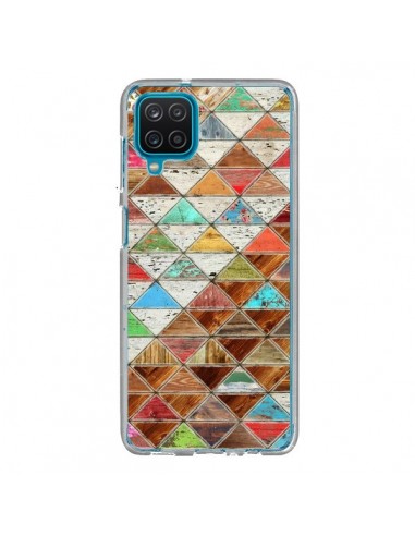 Coque Samsung Galaxy A12 et M12 Love Pattern Triangle - Maximilian San
