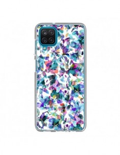 Coque Samsung Galaxy A12 et M12 Aquatic Flowers Blue -...