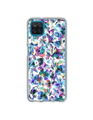 Coque Samsung Galaxy A12 et M12 Aquatic Flowers Blue - Ninola Design