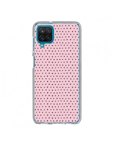 Coque Samsung Galaxy A12 et M12 Artsy Dots Pink - Ninola Design